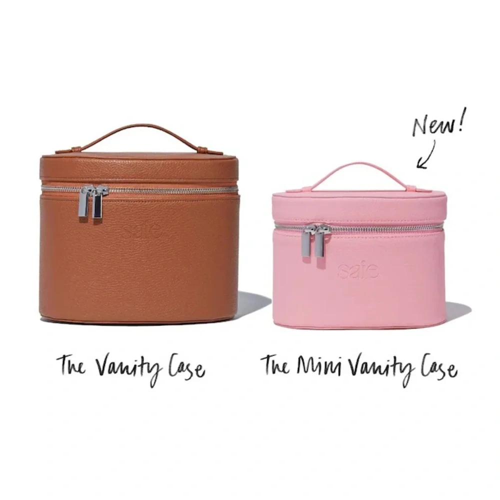 Saie Pink Cosmetic Train Case Bag